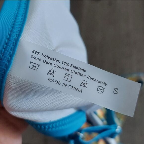 Floral Bikini Set with Blue Trim - Small - Picture 5 of 5